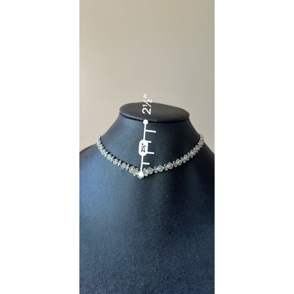 Vintage Silver & Green Gemstone Choker Necklace Princess Exotic India - Picture 14 of 14